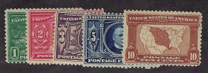 US Scott Complete Set #323-327 Mint Hinged OG F-VF