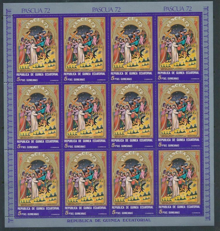 Guinea Ecuatorial 1972 PASCUA Religion Art MNH x 7 Sheets(84 Stamps)GU15