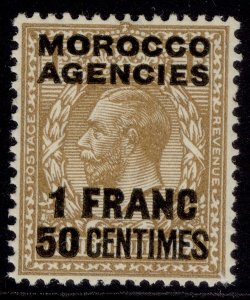 MOROCCO AGENCIES GV SG224, 1f 50 on 1s bistre-brown, NH MINT.