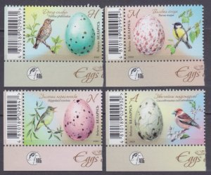 2020 Belarus 1385-1388+Tab Bird eggs 8,50 €