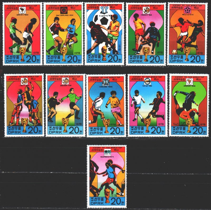 North Korea. 1978. 1733-43 from the series. Football. MNH.