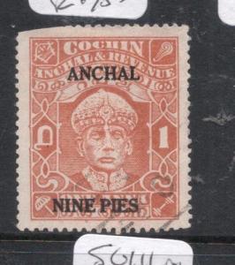 India Cochin SG 81, 300 GBP Catalog See Upper Left Corner Used VFU (9dll)