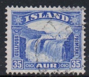 Iceland Sc 172 1931 35 aur ultramarine Gullfoss stamp used