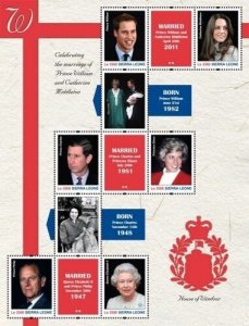 Sierra Leone 2011 - Royal Wedding Prince Will & Kate - Sheet of 6 Stamps - MNH