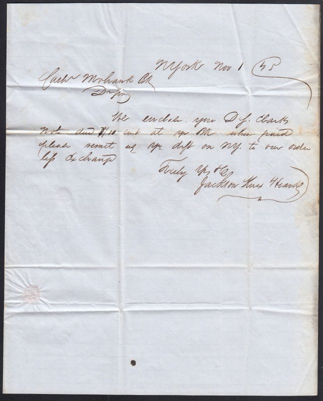 1845 Stampless Cover