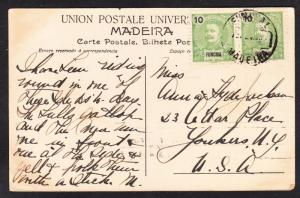 Funchal #15 pair on PPC to US - Madiera Bullock Cart - 1908