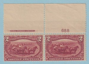 UNITED STATES 286 - PLATE # PAIR  MINT NEVER HINGED OG ** NO FAULTS VERY FINE !