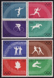 1960 Poland 1166-69VB-1170-73VB 1960 Olympic Games in Rome 6,00 €