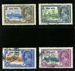 Hong Kong 1935 KGV Silver Jubilee set complete VFU. SG 133-136. Sc 147-150.