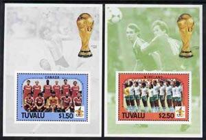 Tuvalu 1986 Football World Cup perf set of 2 m/sheets unm...