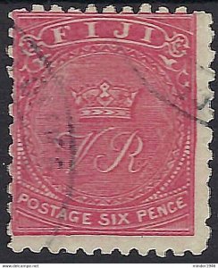 FIJI 1893 QV 6d Pale Rose SG55 FU