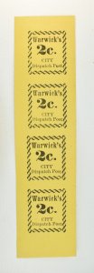 US LOCAL STAMPS WARWICK'S CITY DISPATCH POST 2C NY HUSSEY REPRINT TYPE 2...