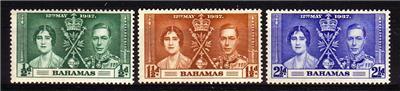 BAHAMAS : Sc# 97-99 CORONATION ISSUE 1937, MH