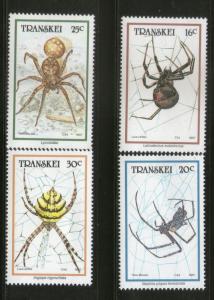 Transkei 1987 Spiders Insect Wildlife Animals Fauna Sc 191-94 MNH # 2973