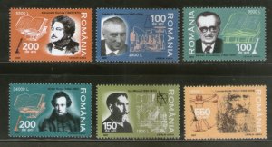 Romania 2002 Famous Persons Artist Writer Chemist Sc 4504-9 MNH # 1840A