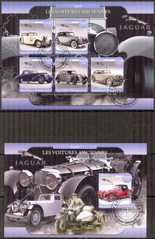 Madagascar 2020 Classic Cars (1) Jaguar Sheet + S/S Used / CTO