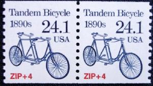 2266 Tandem Bike F-VF MNH transportation coil pair