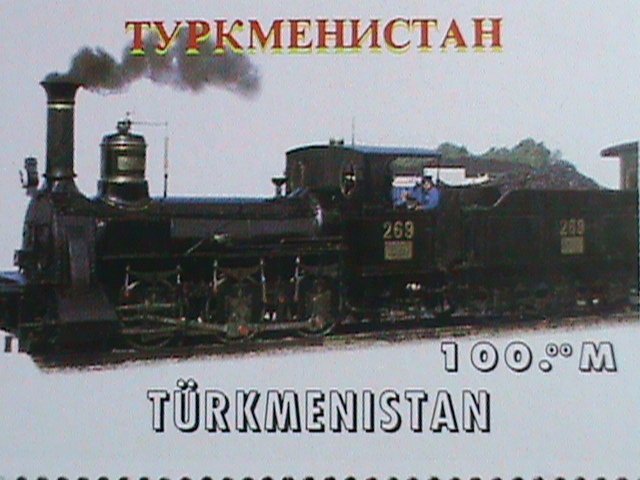 TURKMENISTAN  STAMP-WORLD-FAMOUS TRAINS-RAILWAY OF THE WORLD -MNH SHEET-VF