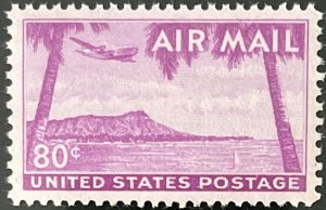 Scott #C46 1952 80¢ Diamond Head Hawaii MNH OG VF/XF