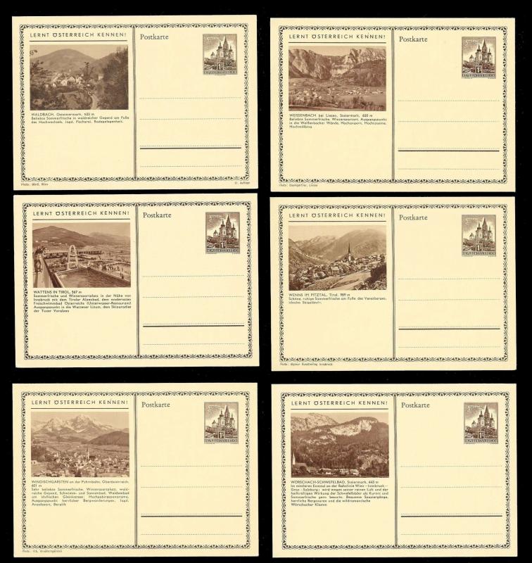 AUSTRIA (108) Scenery View Mixed Face Value Postal Cards c1950s ALL MINT UNUSED