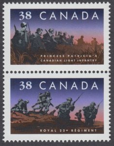 Canada - #1250a Canadian Infantry Regiments, Se-Tenant Pair - MNH