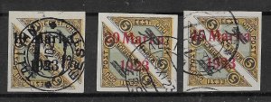 ESTONIA 1923 Air Imperf pairs surcharged set of - 70695