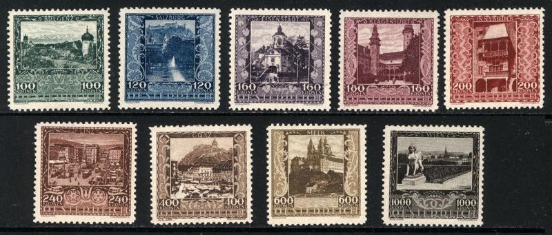 Austria 1923  Scott #B57-65 MLH (CV 36.00)