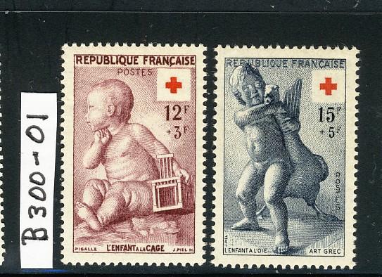 FRANCE 1955 RED CROSS  #B300 - 301  $12.75 MNH