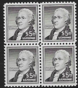 US 1053 1955  5 $   block 4  XF  mint  NH