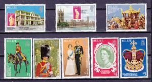 Belize  430-37 MNH 1979 QEII Coronation 25th Anniv.