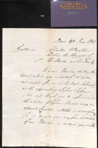 GB LETTER Dover *Removal Order* 1832 {samwells-covers} MS1892 