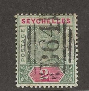 Seychelles Sc 1a  2c  (type 1) used with 'B64'  cancel  VF