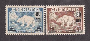 GREENLAND SC# 39-40  FVF/MNH