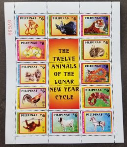 Philippines Twelve Animals Chinese Lunar Year Cycle 2004 (sheetlet) MNH *c scan