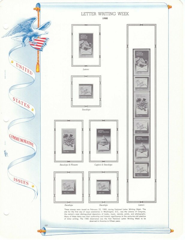 White Ace United States 1980 Stamp Album Pages 186 to 192