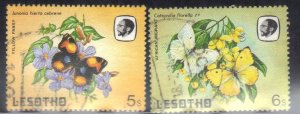 LESOTHO  SC #425+426  **USED** 5s,6s 1984 FLOWERS  SEE SCAN