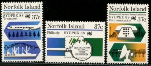 NORFOLK ISLAND Sc#437-439 1988 SYDPEX ‘88 Complete Set OG Mint NH