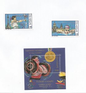 MOLDOVA - 1992 - Olympics Medal Winners - Perf 2v Set & Souv Sheet - M L H