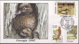 Group of 21 Fred Collins Hand Painted Milford State Duck FDCs - Closeout Sale