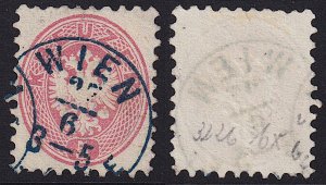 Austria - 1864 - Scott #24 - used - blue WIEN pmk