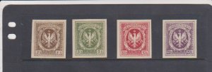 Poland in Austria WW1 1916 - 2,5,10,20H Legionistom Polskim imperforated MLHNG