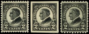 1923 2 Cent Harding Memorial Issue Postage Stamps Scott 610-12