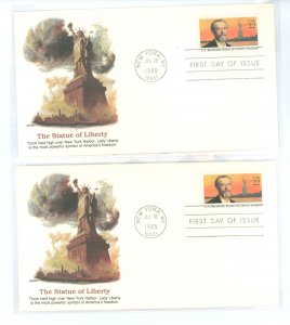 US 2147 Two Statue of Liberty unaddressed covers with cachets (2)