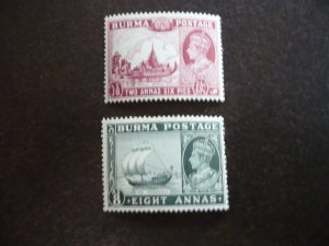Stamps - Burma - Scott# 25, 29 - Mint Hinged Part Set of 2 Stamps