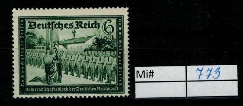 Deutschland Reich TR02 DR Mi 773 1938 Reich Postfrisch ** MNH