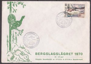 SWEDEN  1970 THE MOUNTAIN BATTLE CAMP / SCOUTS SPECIAL COVER WITH SPECIAL CANCL.