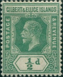 Gilbert & Ellice Islands 1922 SG27 ½d green KGV MNH