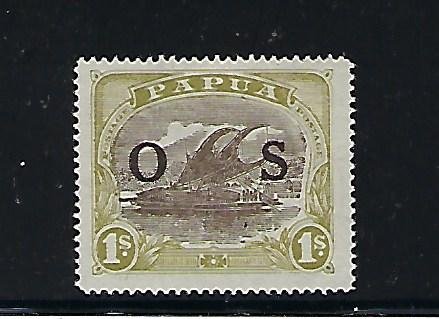 PAPUA SCOTT #O9 1931 OFFICIAL OVERPRINTS 1 SHILLING-  MINT LOOKS NEVER HINGED