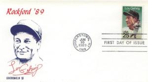 1989 Lou Gehrig Baseball (Scott 2417) Scheidenhelm FDC