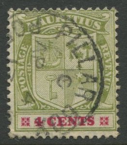 STAMP STATION PERTH Mauritius #140 Coat of Arms Used Wmk 3 -1910